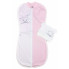 Евро пеленка кокон на молнии с шапочкой Мишка молочно-розовый (интерлок) №46 (0-6 мес)