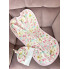 Евро пеленка кокон на молнии с шапочкой Пионы (интерлок) №29 (0 – 6 мес)