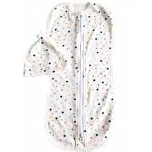 Пеленальный кокон с шапочкой 0-6 мес – №3 Горошек (интерлок) Пеленальный кокон с шапочкой 0-6 мес – №3 Горошек (интерлок)