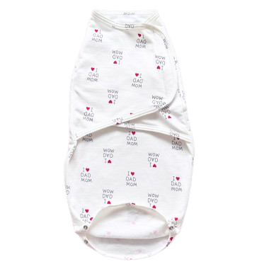 Евро пеленка кокон на липучках  I Love Dad, Mom (интерлок) №54 (0-6 мес)