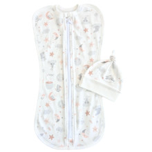 Евро пеленка кокон на молнии с шапочкой Зайка со звездочкой (интерлок) №110 (0-6 мес) Евро пеленка кокон на молнии с шапочкой Зайка со звездочкой (интерлок) №110 (0-6 мес)
