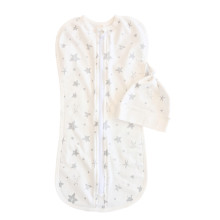 Евро пеленка кокон на молнии с шапочкой Серые звездочки (байка) №107 (0-6 мес) Евро пеленка кокон на молнии с шапочкой Серые звездочки (байка) №107 (0-6 мес)