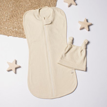 Евро пеленка кокон на молнии с шапочкой Бежевый (интерлок) №65 (0-6 мес) Евро пеленка кокон на молнии с шапочкой Бежевый (интерлок) №65 (0-6 мес)