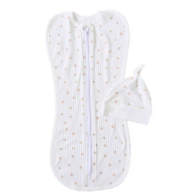 Евро пеленка кокон на молнии с шапочкой Молочный в горошек (интерлок) №97 (0-6 мес) Евро пеленка кокон на молнии с шапочкой Молочный в горошек (интерлок) №97 (0-6 мес)