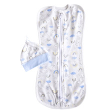Евро пеленка кокон на молнии с шапочкой Радуги голубые (байка) №75 (0-6 мес) Евро пеленка кокон на молнии с шапочкой Радуги голубые (байка) №75 (0-6 мес)
