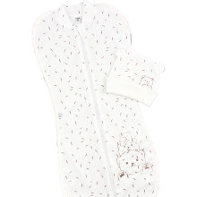 Евро пеленка кокон на молнии с шапочкой Молочные веселые медвежата (интерлок) №86 (0-6 мес) Евро пеленка кокон на молнии с шапочкой Молочные веселые медвежата (интерлок) №86 (0-6 мес)