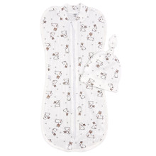 Евро пеленка кокон на молнии с шапочкой Молочный зайчик с сердечками (интерлок) №85 (0-6 мес) Евро пеленка кокон на молнии с шапочкой Молочный зайчик с сердечками (интерлок) №85 (0-6 мес)