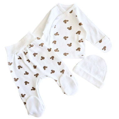 Комплект 3 ед. RoyalBaby Микки (интерлок) р.56, 0-3 мес