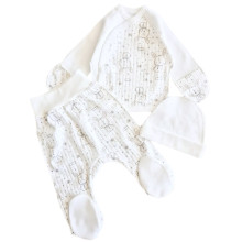 Комплект 3 ед. RoyalBaby Молочный с зайчиками (интерлок) р.56, 0-3 мес