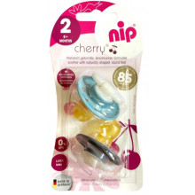 Пустышки Nip Вишенка, 6-18 мес., латекс, для мальчика, 2 шт. (Темно-синие) Пустышки Nip Вишенка, 6-18 мес., латекс, для мальчика, 2 шт. (Темно-синие)