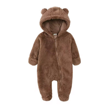 Комбинезон теплый с подкладкой RoyalBaby Капучино с ушками р.56, 0-3 мес
