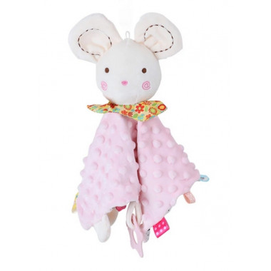 Игрушка-комфортер с прорезывателем Мышонок розовый