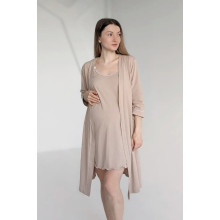 Комплект халат и рубашка в роддом Песочный L