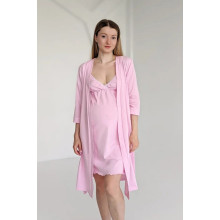 Комплект халат и рубашка в роддом Розовый L