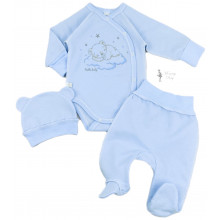 Комплект 3 ед. RoyalBaby Мишка на облачке (байка) р.56, 0-3 мес