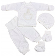 Комплект на крещение 4 ед. Святой Ангел-хранитель (байка) р.56, 0-3 мес