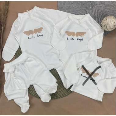 Комплект 4 ед. с человечком RoyalBaby Молочно-бежевый Little Angel (интерлок) р.56