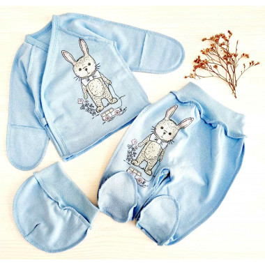 Комплект 3 ед. RoyalBaby Зайчик Стивен (байка) р.56, 0-3 мес