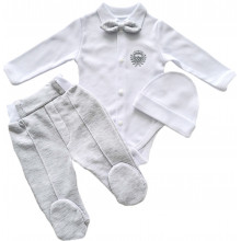 Комплект 3 ед. RoyalBaby Костюм с бабочкой р.56, 0-3 мес