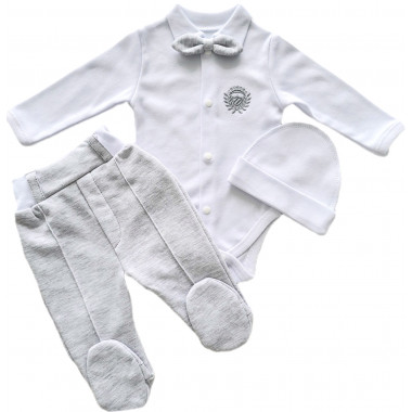 Комплект 3 ед. RoyalBaby Костюм с бабочкой р.56, 0-3 мес