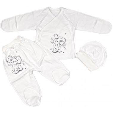 Комплект 3 ед. RoyalBaby Мишка Мартин (байка) р.56, 0-3 мес