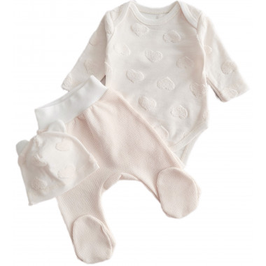 Комплект 3 ед. RoyalBaby Нежность, молочный (интерлок) р.62, 0-6 мес