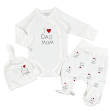 Комплект 3 ед. RoyalBaby I Love Dad, Mom (интерлок) р.62 Комплект 3 ед. RoyalBaby I Love Dad, Mom (интерлок) р.62