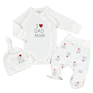 Комплект 3 ед. RoyalBaby I Love Dad, Mom (интерлок) р.62