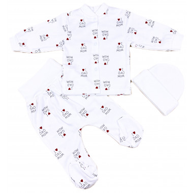 Комплект 3 ед. RoyalBaby Я люблю папу и маму р.62, 0-6 мес