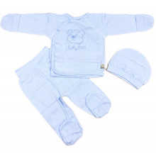 Комплект 3 ед. RoyalBaby Ажур Голубой с мишкой р.62 Комплект 3 ед. RoyalBaby Ажур Голубой с мишкой р.62