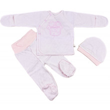 Комплект 3 ед. RoyalBaby Ажур Пудровый с зайчиками р.62 Комплект 3 ед. RoyalBaby Ажур Пудровый с зайчиками р.62