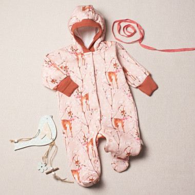 Комбинезон теплый RoyalBaby Олененок в цветах (трехнитка на флисе) 62 - 0-6 мес