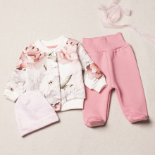 Комплект 3 ед. RoyalBaby Пионы (трехнитка на флисе) р.56