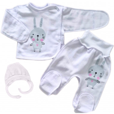 Комплект 3 ед. RoyalBaby Веселый зайчик р.56, 0-3 мес