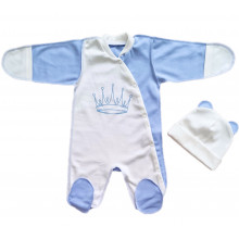 Человечек с шапочкой RoyalBaby Короны (Голубой) р.56 - 0-3 мес. Человечек с шапочкой RoyalBaby Короны (Голубой) р.56 - 0-3 мес.