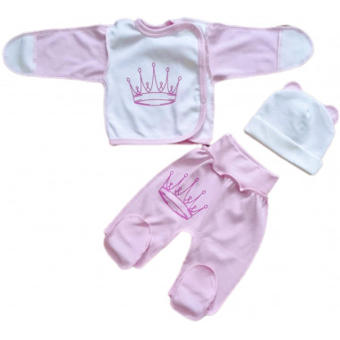 Комплект 3 ед. RoyalBaby Короны (Розовый) р.56, 0-3 мес