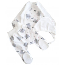 Комплект 3 ед. RoyalBaby Серые котики (байка) р.56