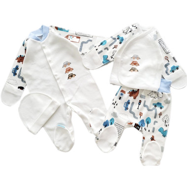 Комплект 4 ед. RoyalBaby Машинки (интерлок) р.62, 0-6 мес