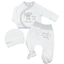 Комплект 3 ед. RoyalBaby Молочный с коалой (интерлок) р.56, 0-3 мес