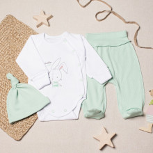 Комплект 3 ед. RoyalBaby Мятный с зайкой (интерлок) р.56