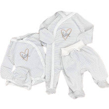 Комплект 4 ед. с человечком RoyalBaby Полосочка Love (интерлок) р.56
