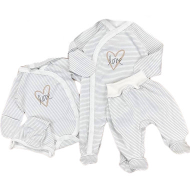 Комплект 4 ед. с человечком RoyalBaby Полосочка Love (интерлок) р.56