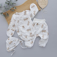 Комплект 3 ед. RoyalBaby Мишка на облачке с боди (интерлок) р.62, 0-6 мес