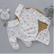 Комплект 3 ед. RoyalBaby Мишка в сердечках с боди (интерлок) р.56, 0-3 мес