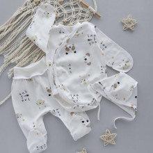 Комплект 3 ед. RoyalBaby Мордочки с боди (интерлок) р.56, 0-3 мес