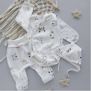 Комплект 3 ед. RoyalBaby Мордочки с боди (интерлок) р.56, 0-3 мес