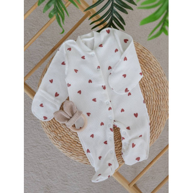 Человечек RoyalBaby Вафелька с сердечками р.56, 0-3 мес 