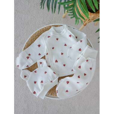 Комплект 3 ед. RoyalBaby Вафелька с сердечками р.56, 0-3 мес