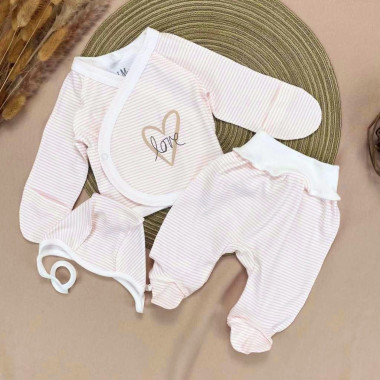 Комплект 3 ед. RoyalBaby Love (интерлок) р.56, 0-3 мес