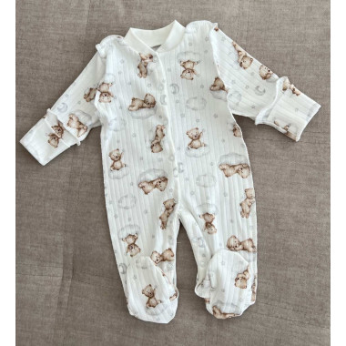 Человечек RoyalBaby Мишка на облаке (интерлок) р.62, 0-6 мес 